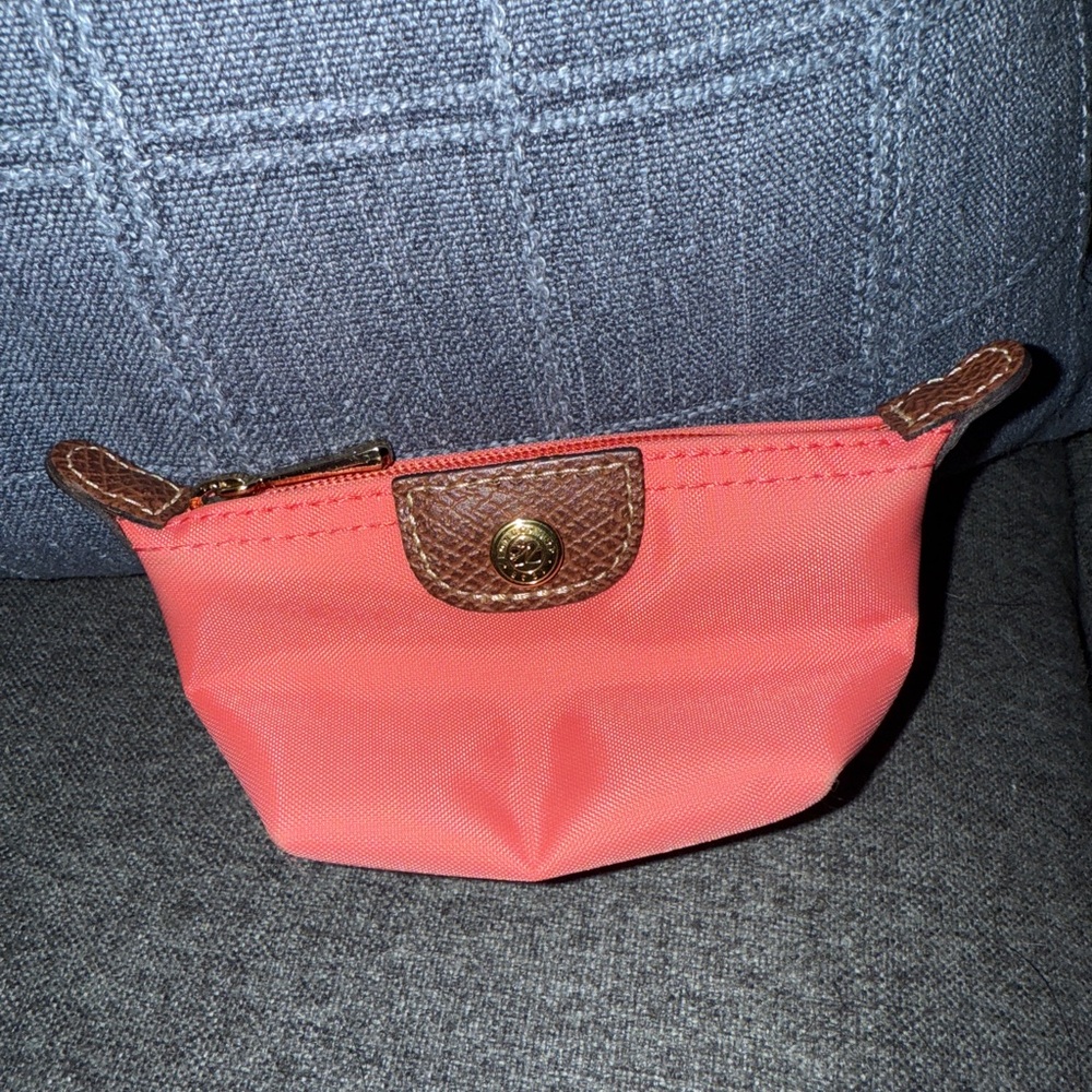 Longchamp Coral Pink Women's Small Pouch Authentic